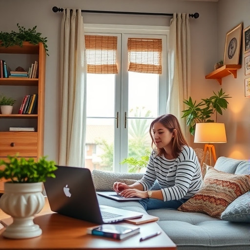 一位女性在職場中展示熱情