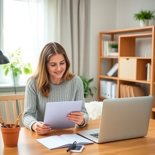 一位女性在家中兼顧多項工作