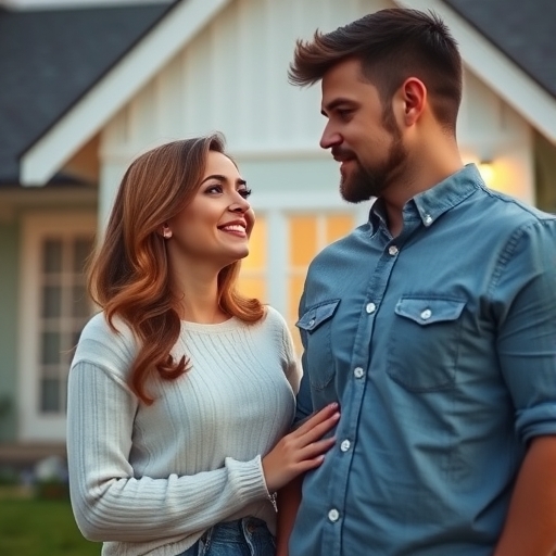 一對年輕夫妻正在看房子