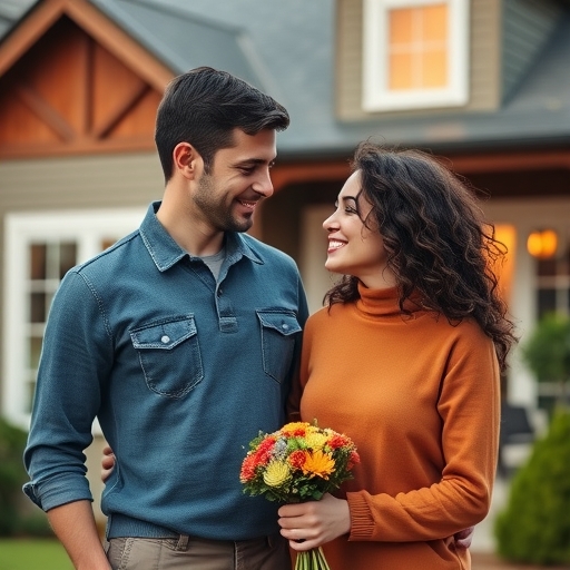 一對年輕夫妻正在看房子