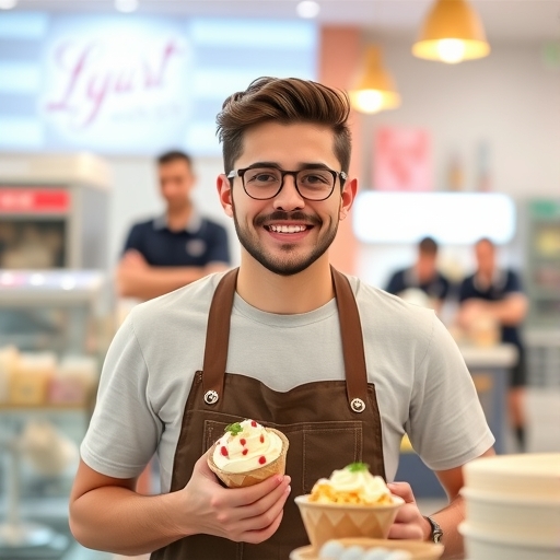 創業家在冷凍優格店進行創新行銷活動