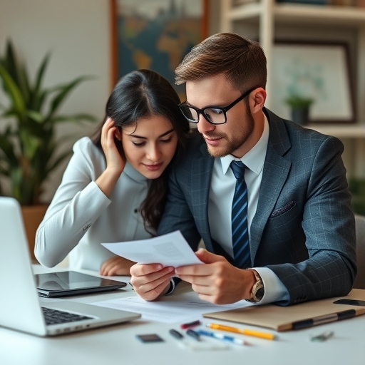 年輕專業人士在咖啡廳中討論財務規劃