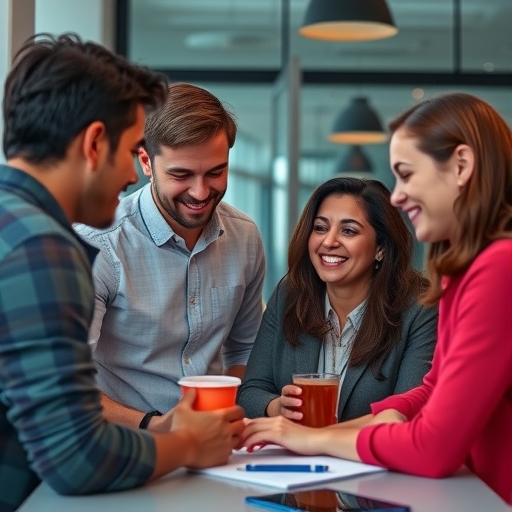 一群年輕創業家正在合作討論