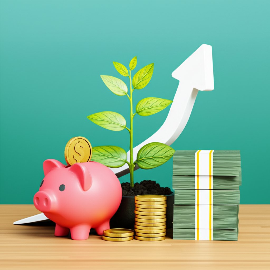 illustration showing cash management strategies in a high interest environment with savings and low risk tools