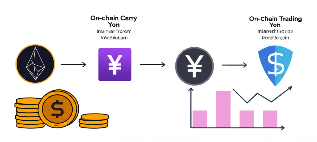 an illustration of on-chain carry trading using yen stablecoin showcasing the arbitrage opportunity in cryptocurrency
