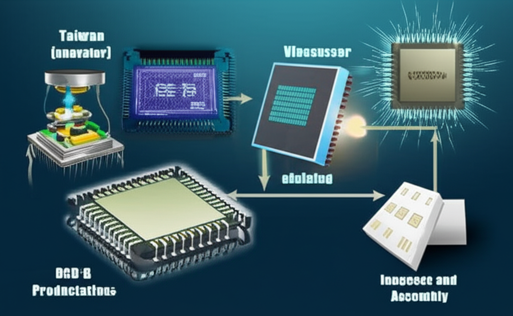 半導體生產流程圖像,展示台灣科技供應鏈的整合與創新