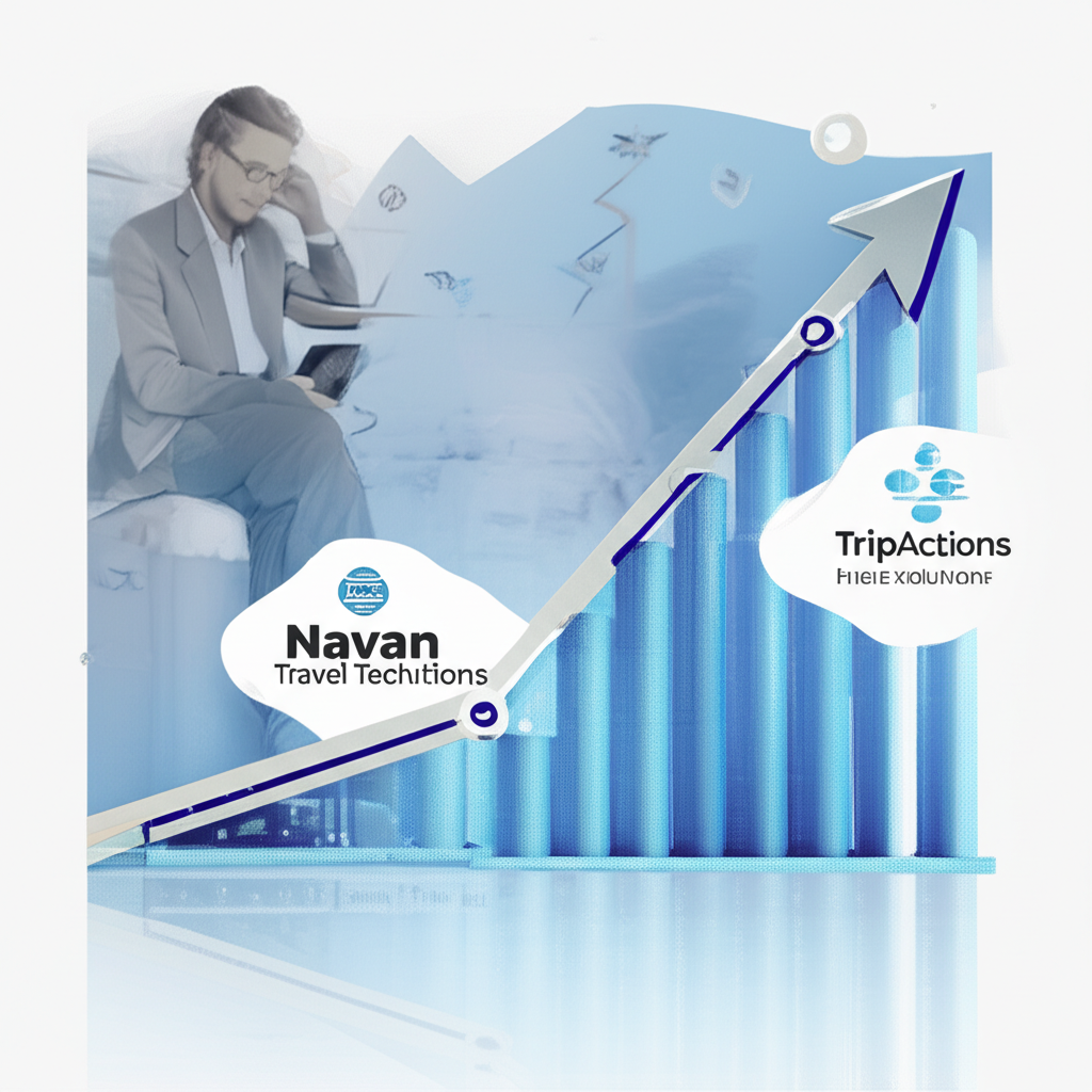 Navan 從 TripActions 演變為旅遊科技公司,展示商務旅行解決方案的成長圖表