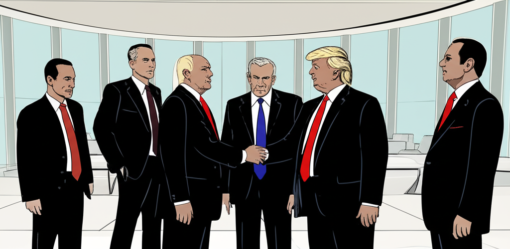 川普與科技高管在未來辦公室討論AI晶片