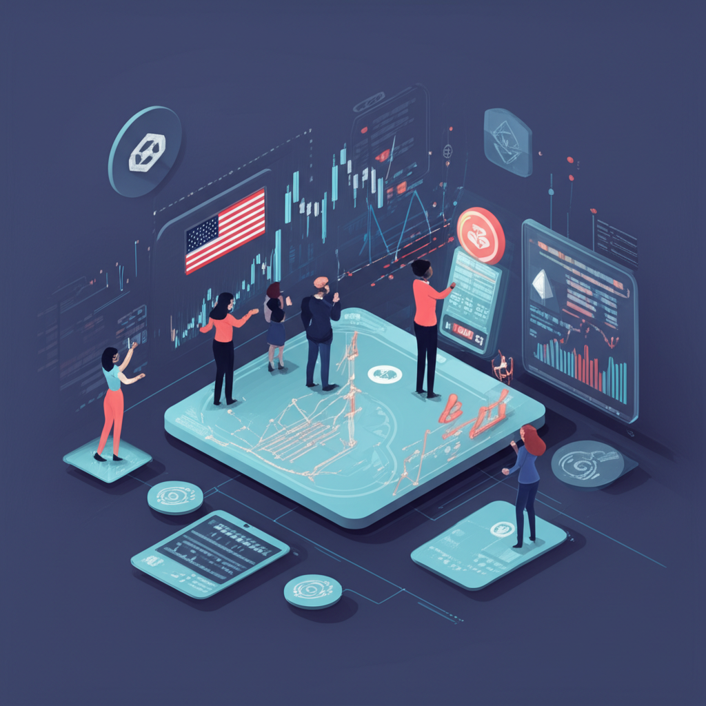 Ondo Finance 在 BNB Chain 上推出代幣化美國股票的插圖,展示多樣投資機會與區塊鏈技術