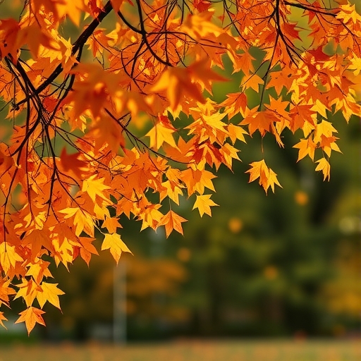 秋天落下的多彩樹葉