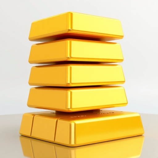 一堆黃金條高高疊放