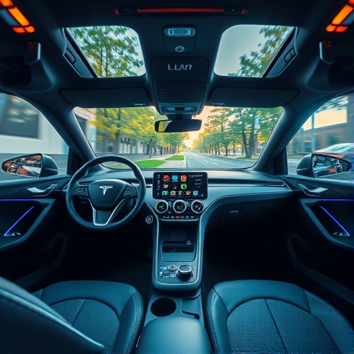 一輛現代電動車的內部設計