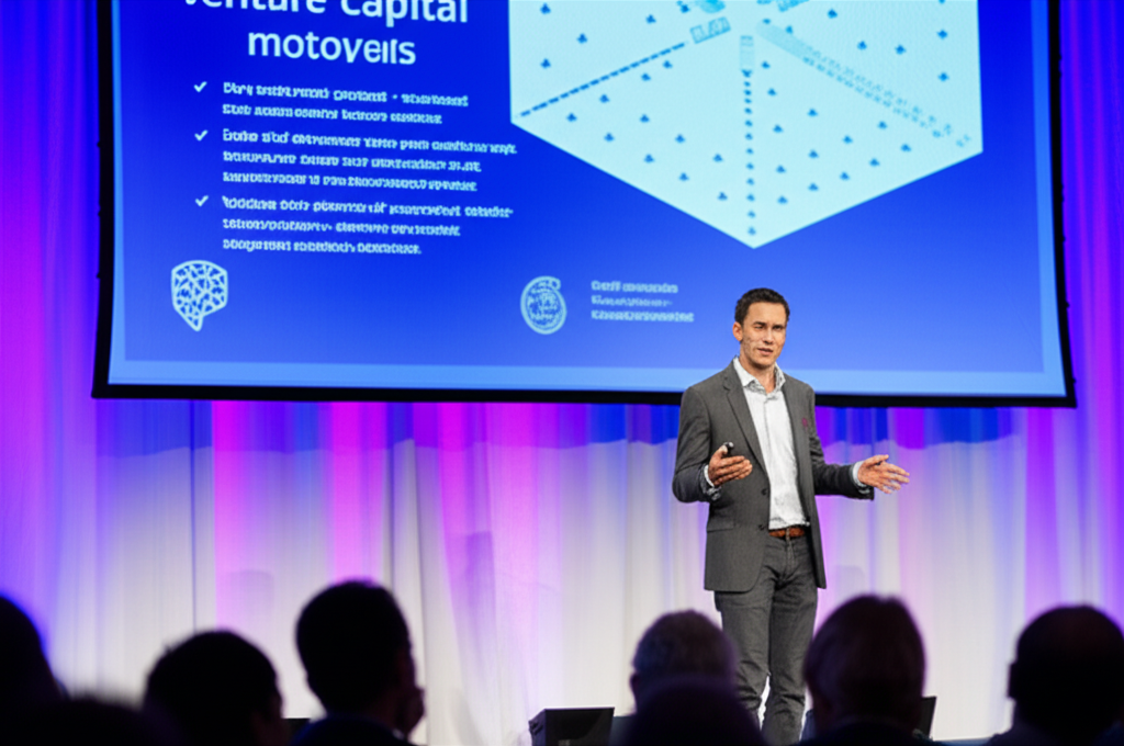 Roelof Botha at conference presenting innovative venture capital views on active investment involvement