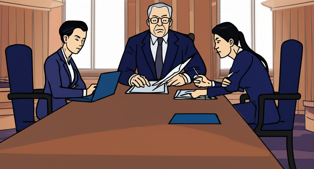 政府官員與銀行代表會晤討論住房貸款政策的插圖