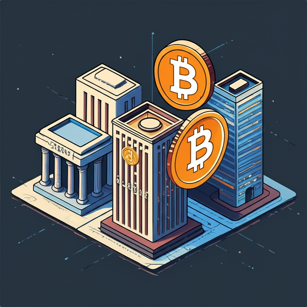 機構對比特幣興趣增長插圖,顯示金融機構整合加密資產
