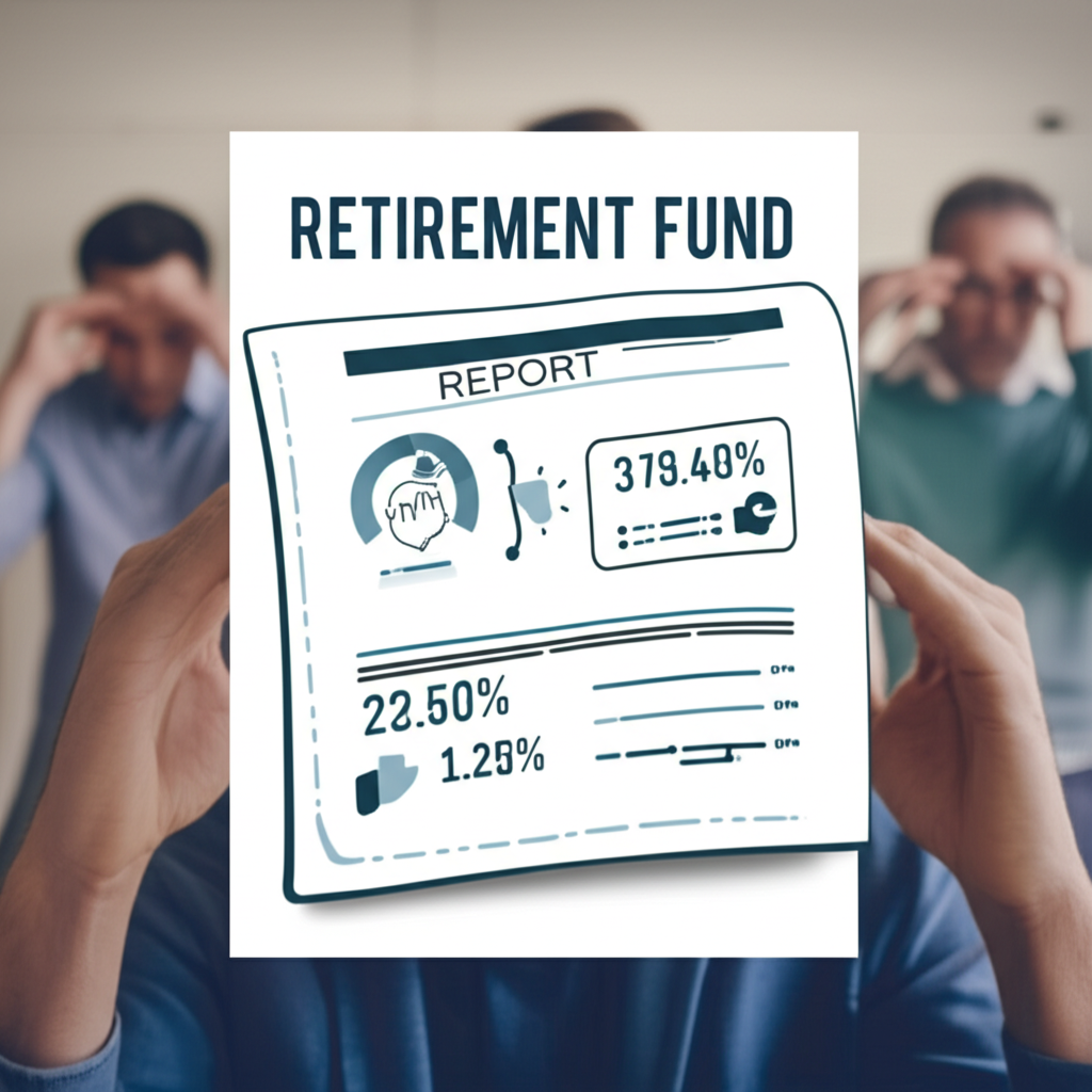 退休基金報告顯示警報財務數據與壓力人士背景圖