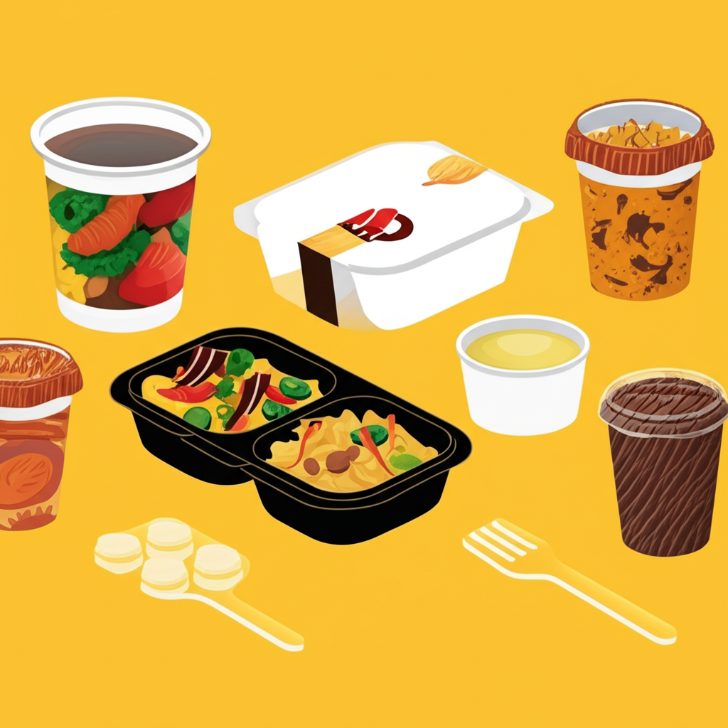 強調永續與創意的創新食品包裝設計插圖