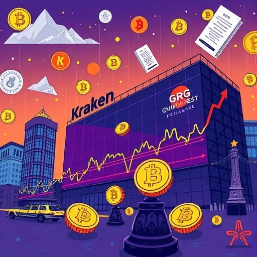 vibrant cryptocurrency market with Kraken growth, bitcoin volatility, and regulatory challenges