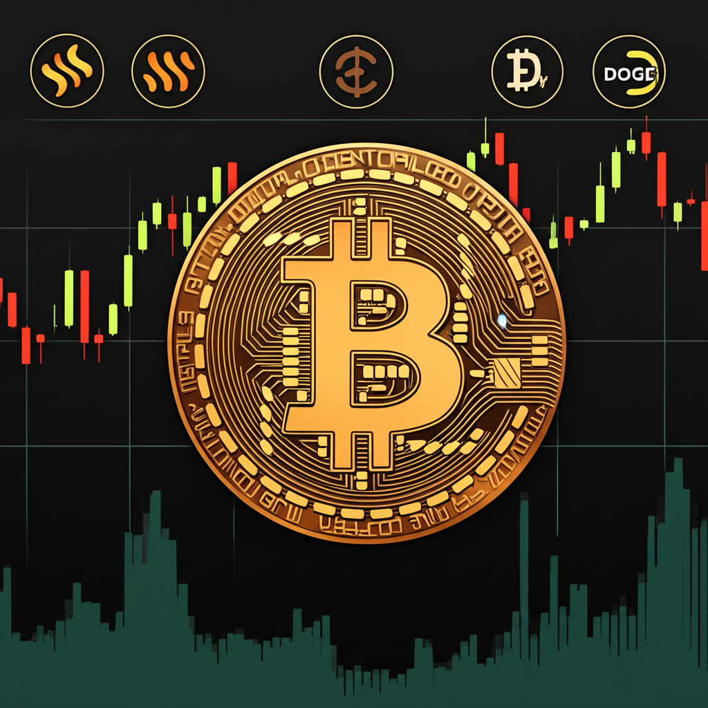 比特幣穩守10.2萬美元,山寨幣如SOL、XRP和DOGE在波動市場圖表中起伏