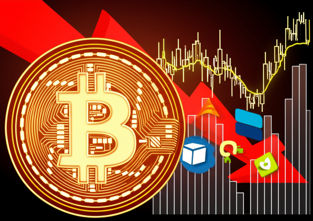股市崩盤圖示，比特幣作為科技股預警訊號