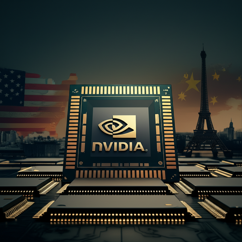 輝達領導AI晶片市場圖示,美國對中國出口管制凸顯地緣政治緊張