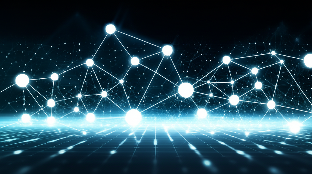 數位資產概念視覺圖,融合區塊鏈技術與人工智慧新興投資