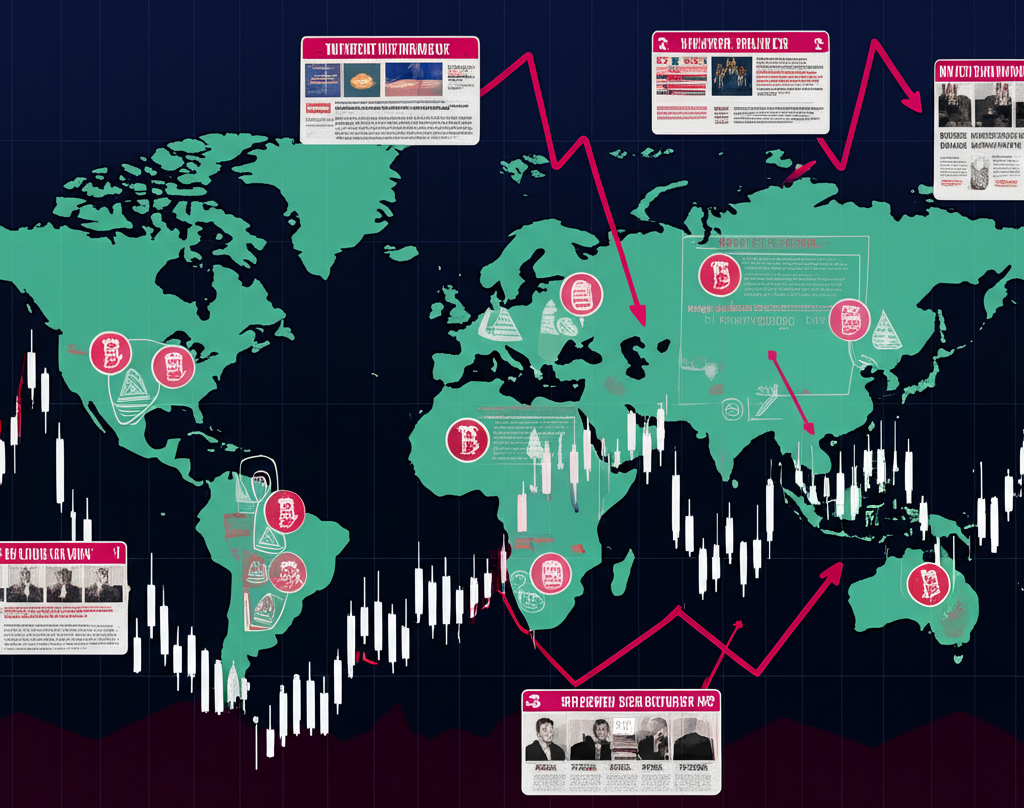 地緣政治事件影響加密貨幣市場，比特幣價格變化圖示