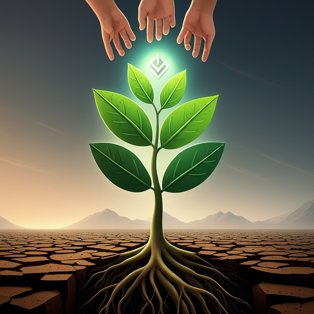 Sui 代幣韌性的插圖,使用創新與社區支持的視覺隱喻,在熊市中展現