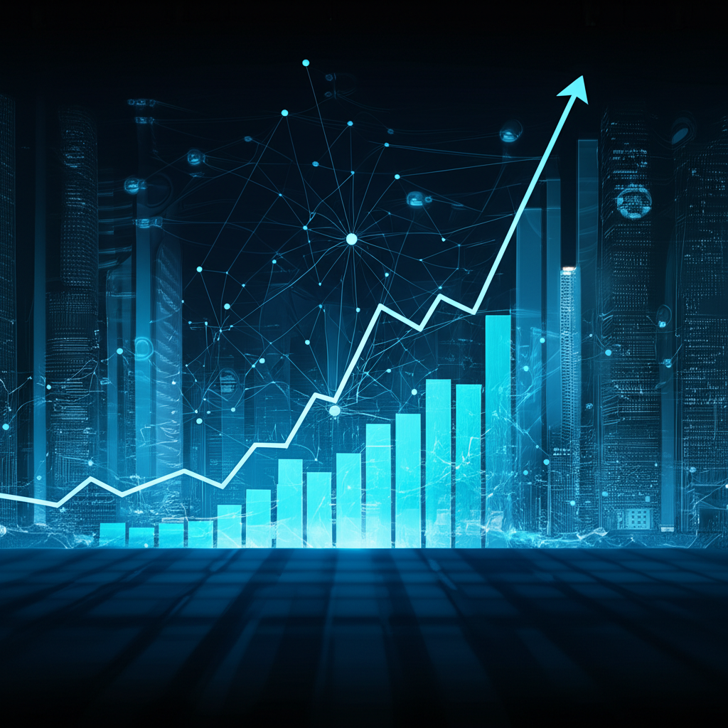 AI 技術快速成長插圖，強調 B2B 市場企業需求與營收預測