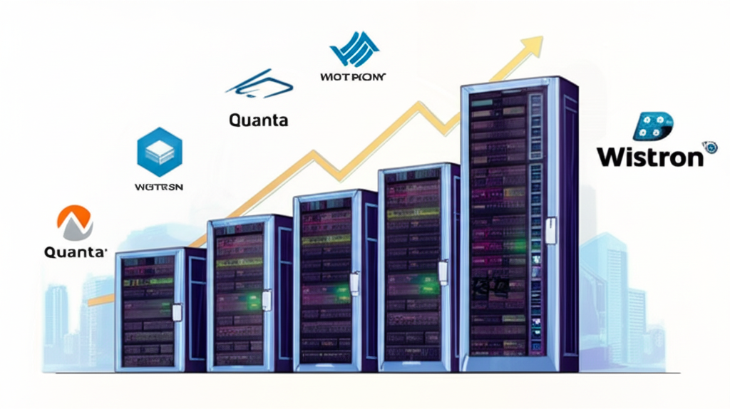 AI伺服器需求成長帶動台灣電子製造商的示意圖