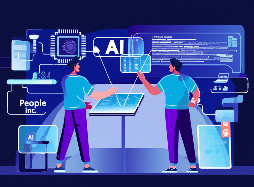 illustration of People Inc collaborating with Microsoft showcasing new AI product development and innovation
