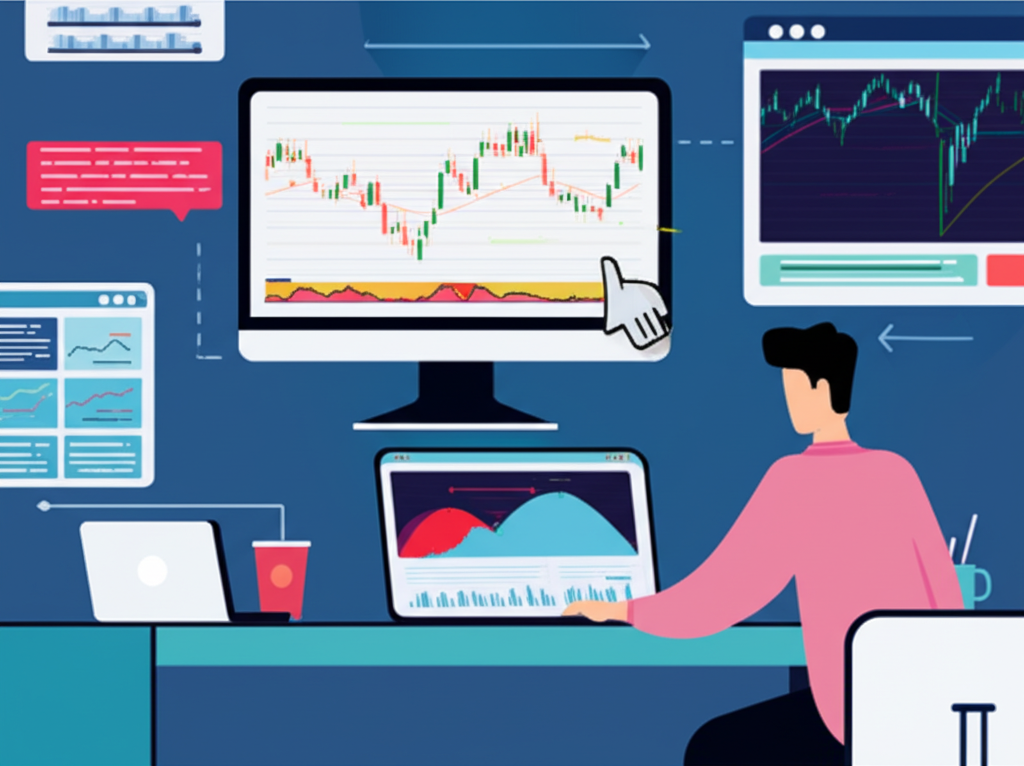 技術分析工具插圖，如移動平均線與相對強弱指數協助交易者決策