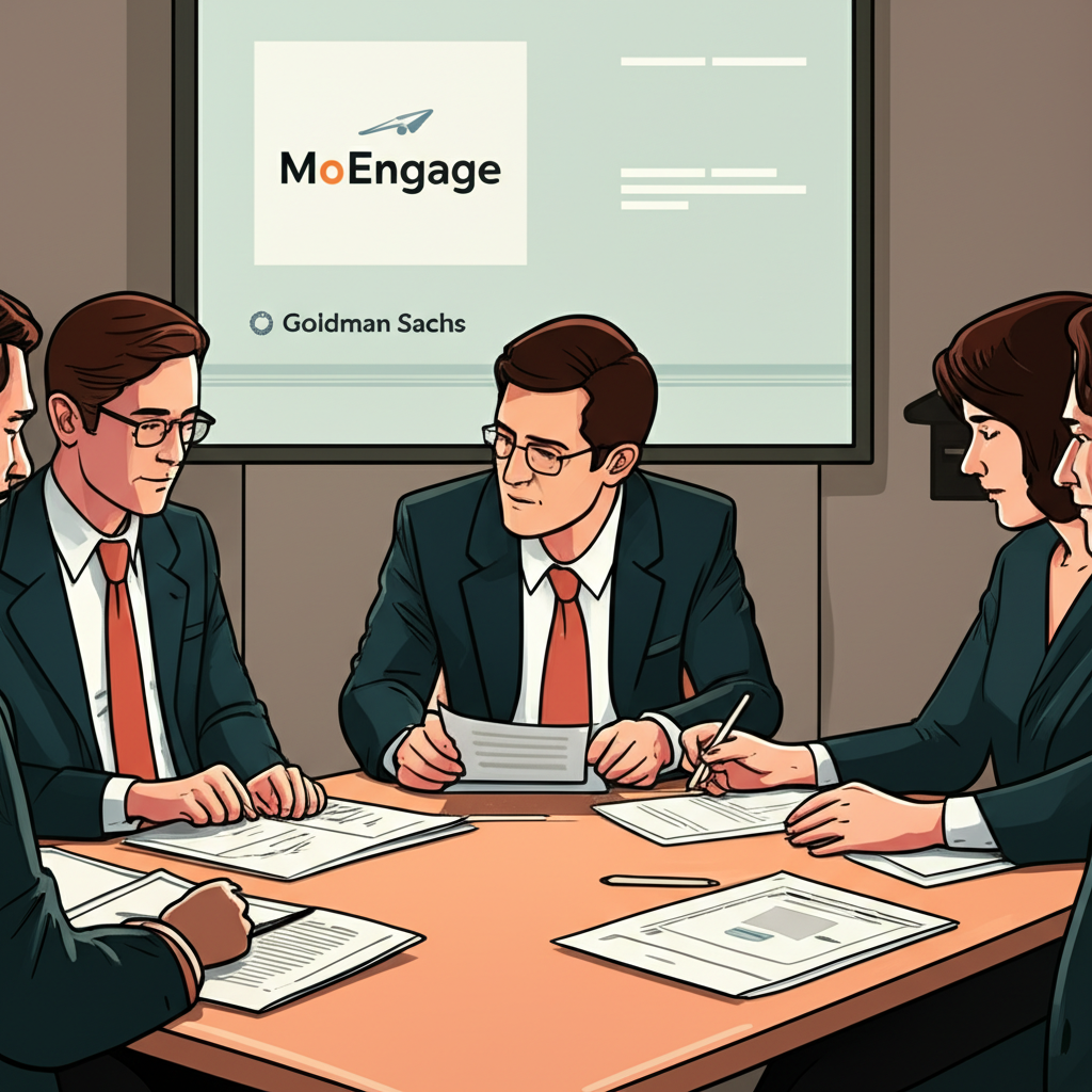 Goldman Sachs executives discussing MoEngage funding round