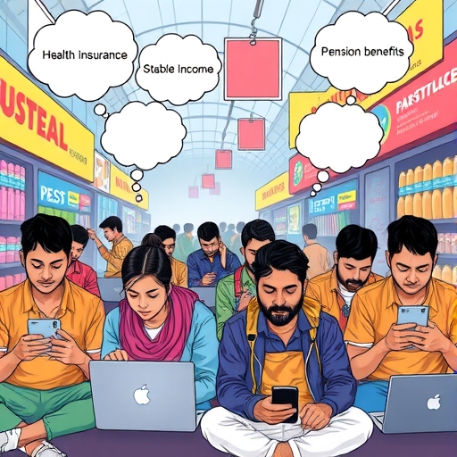 印度零工工作者從事數位平台工作但缺乏健康保險和穩定收入