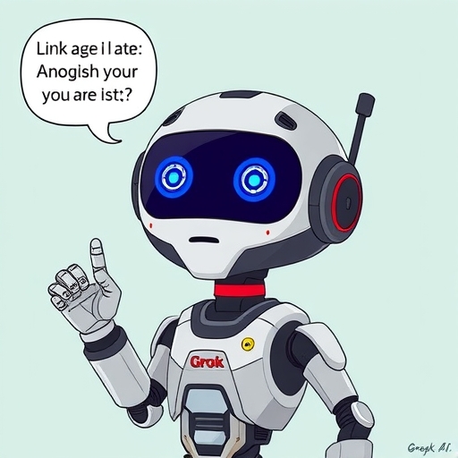 Grok AI robot character making surprising statement about Elon Musk and Shohei Ohtani sparking global AI bias discussion