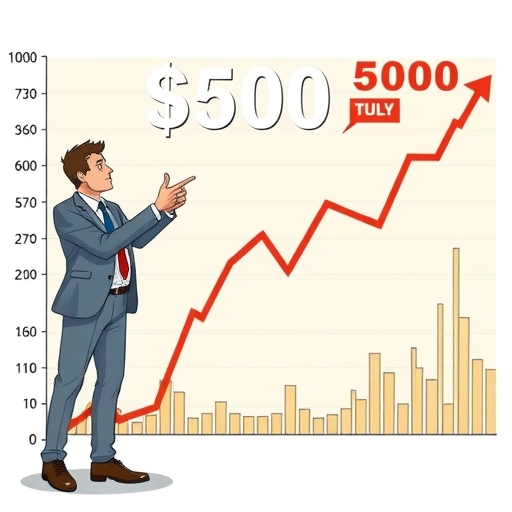 樂觀股市圖表顯示S&P 500衝向5000點，摩根大通代表自信指向蓬勃發展的科技、半導體、軟體、金融與工業領域