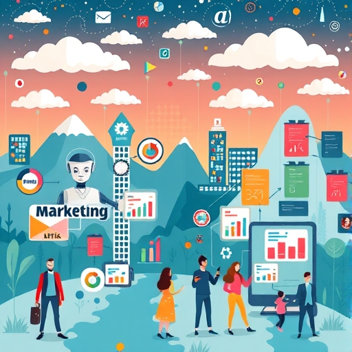 數位行銷景觀插圖，展示<a href=