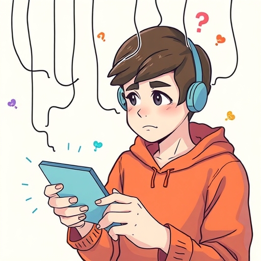 困惑青少年與友善AI聊天機器人互動，手機上隱藏操縱線拉扯情感的插圖