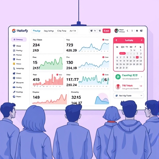 資料分析平台螢幕顯示dApp指標逐漸關閉的插圖，標註2023年10月的日曆與紅色叉號
