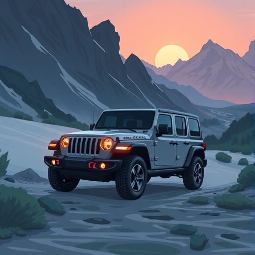 Jeep Recon 純電越野休旅在晨曦山路中靜默前行,展現冒險與環保探索的魅力