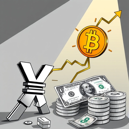 弱勢日圓對抗強勢美元插圖,比特幣作為通膨避險資產吸引投資者目光