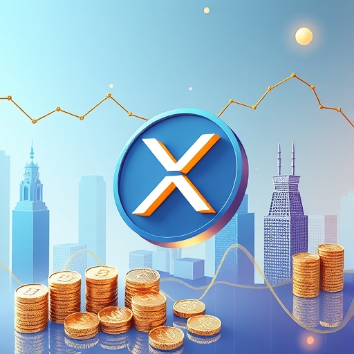 An illustration of institutional investors entering the crypto market with an XRP ETF a symbol of m<a href=