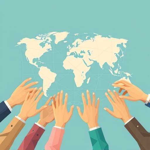 多重壓力如大手般壓制精細全球供應鏈網絡的插圖,象徵物流效率與經濟穩定的挑戰