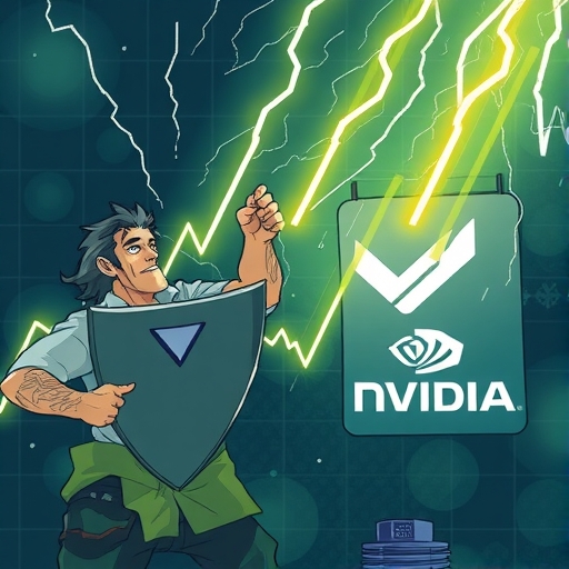 股市圖表暴跌，Nvidia 和 Palantir 標誌遭雷擊，Alex Karp 持盾防禦