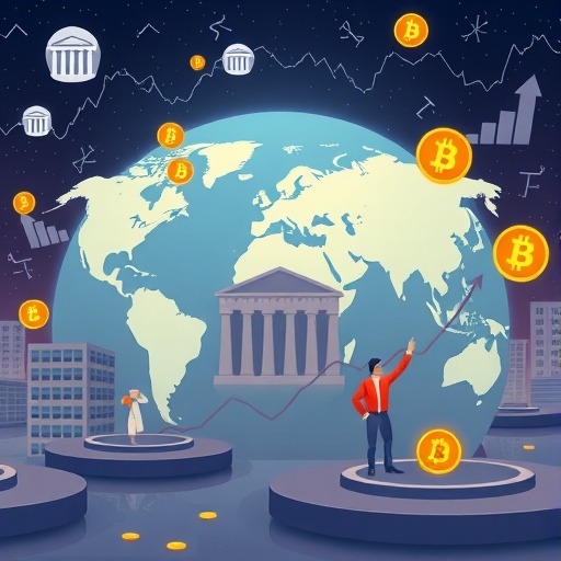 全球宏觀經濟不確定性插圖顯示通脹上升與投資者轉向傳統資產