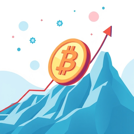 Illustration of HBAR coin strongly ascending amidst a flow of institutional investment dollars and optimistic trading charts representing the Hedera network