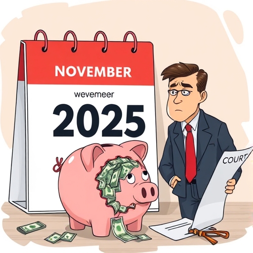 2025年11月22日法庭裁決與破產象徵插圖