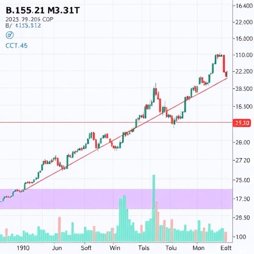 Illustration of a death cross on a bitcoin price chart showing a short term moving average crossing below a long term moving average indicating a market downturn