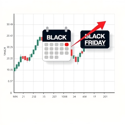 零售ETF圖表顯示反趨勢訊號，附帶黑色星期五日曆和指向市場反轉的箭頭