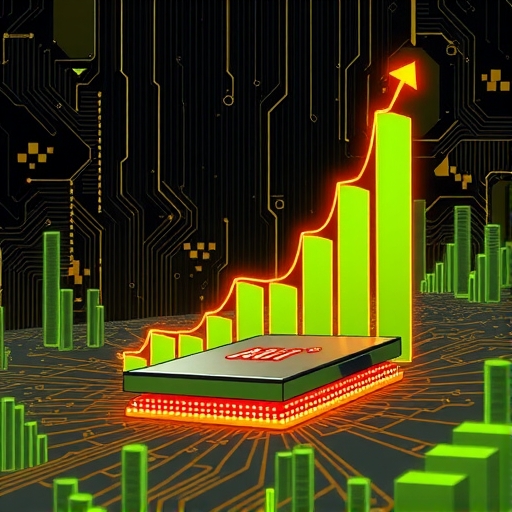 NVIDIA AI 晶片主導科技創新市場成長數位藝術風格